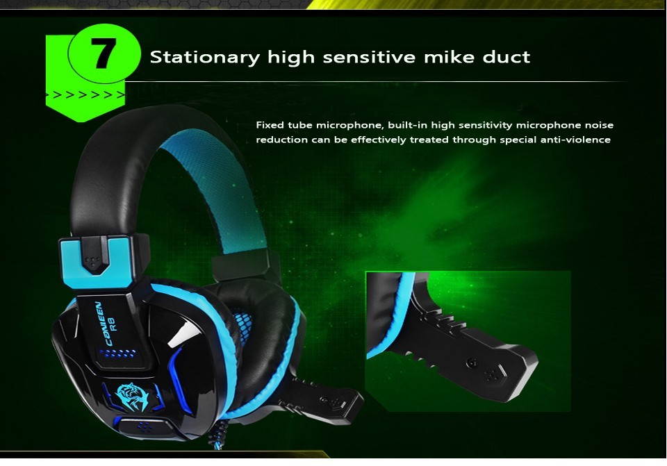R8 Heavy Bass Light Comfortable Computer Games LED Luminous Headphone with 3.5 mm Jack Earphone Microphones Headset
