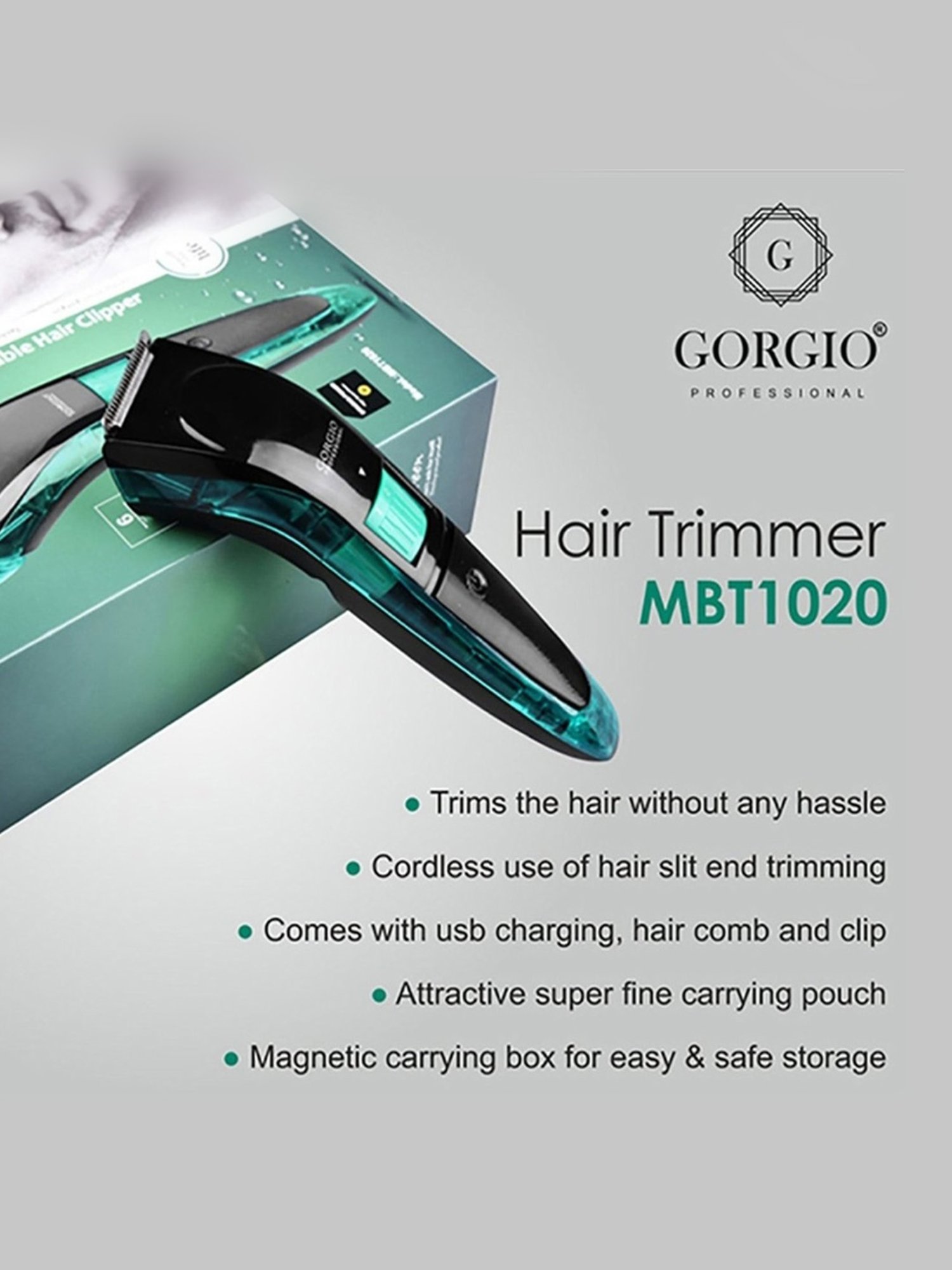 Gorgio Professional MBT1020 Hair Trimmer (Black)