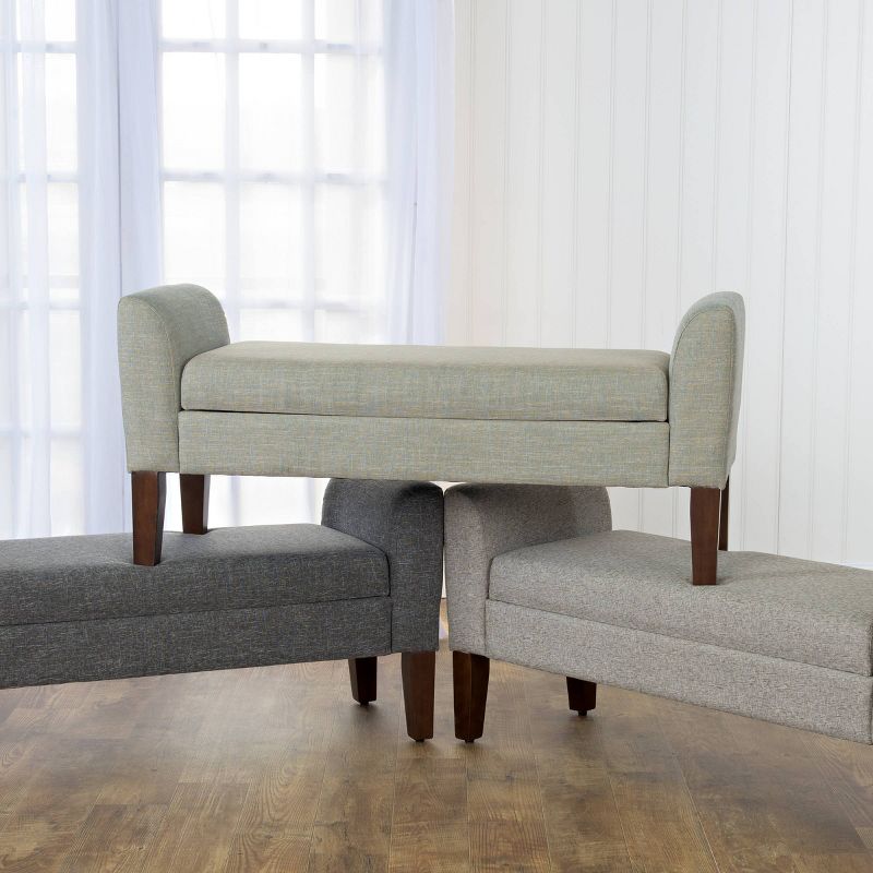 Tara Storage Bench Settee Gray - HomePop