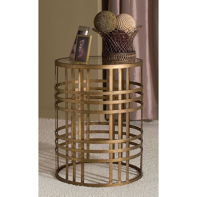 Woven Brass Side Table Brass - FirsTime