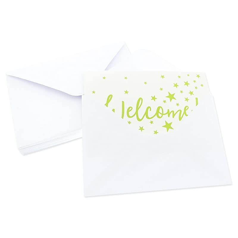 Assorted Pack Welcome Note Cards Bulk Box Set Blank on The Inside 6 Colorful Star Pattern Designs Includes Greeting Cards and Envelopes 4 x 6 Inches