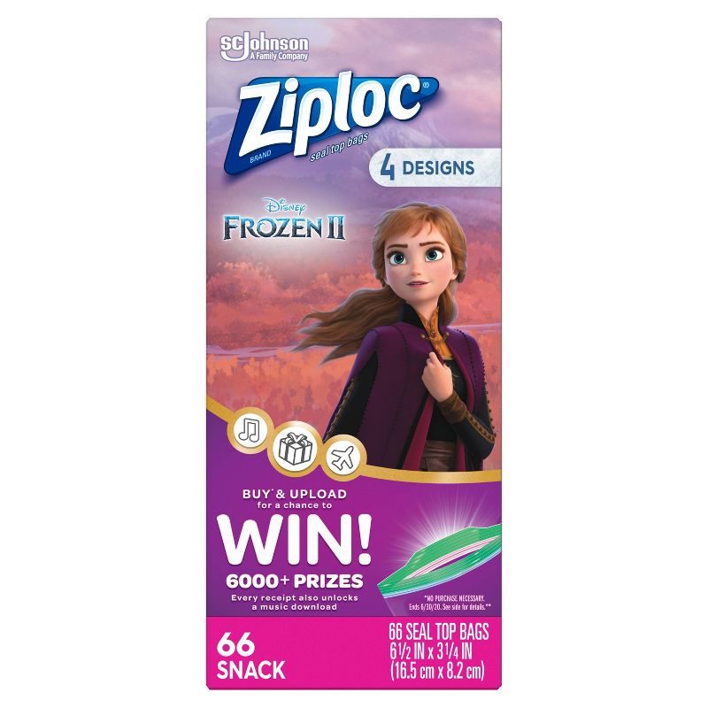 Ziploc Brand Snack Bags - Disney's Frozen 2 - 66ct