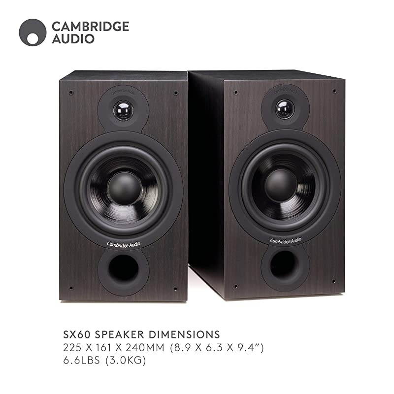 New  SX-60 Bookshelf Speaker | 100 Watt Home Theater Compact Speakers | Pair (Black)