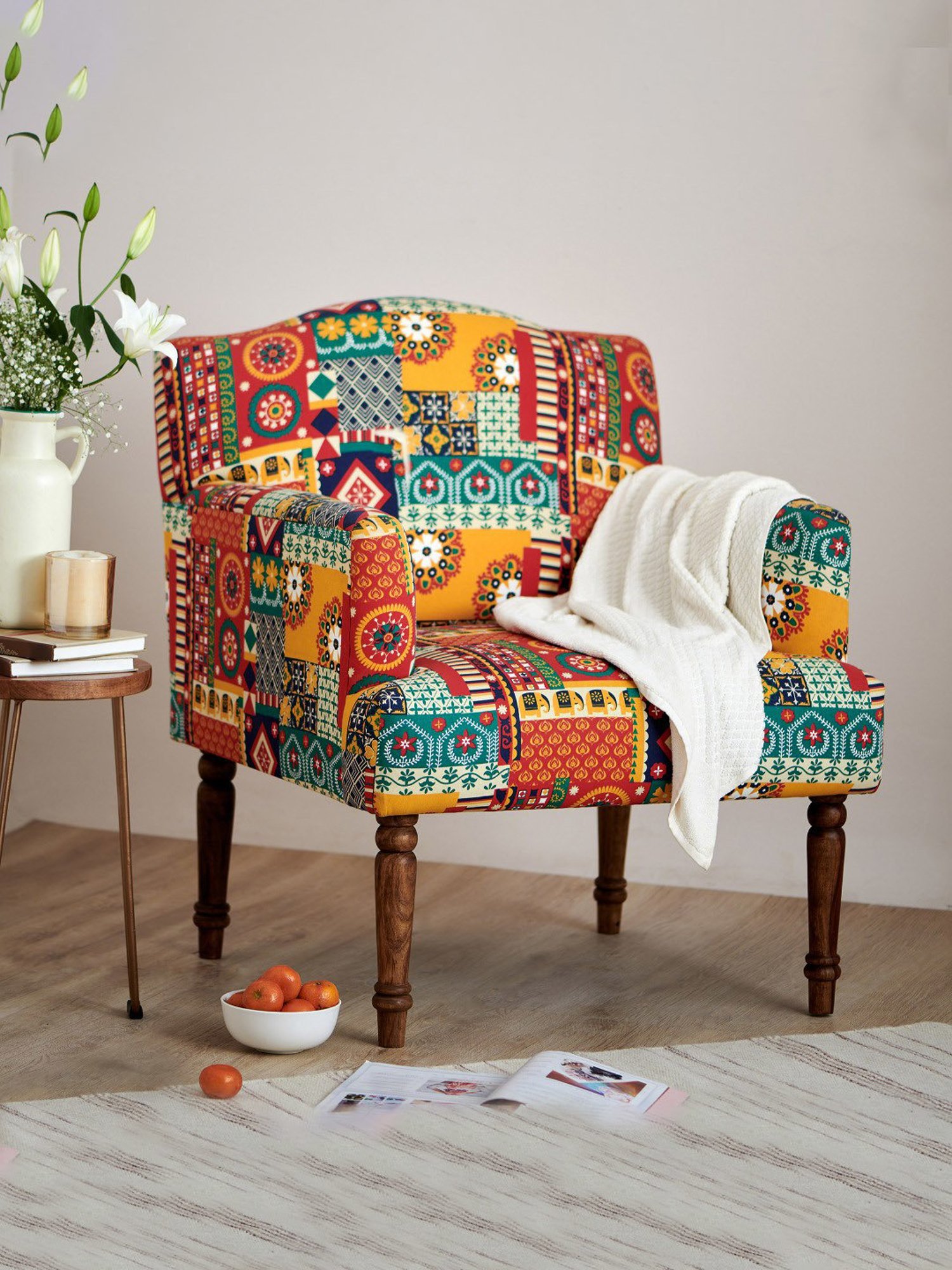 Durian Melania Cigar Brown Fabric Rocker Chairs