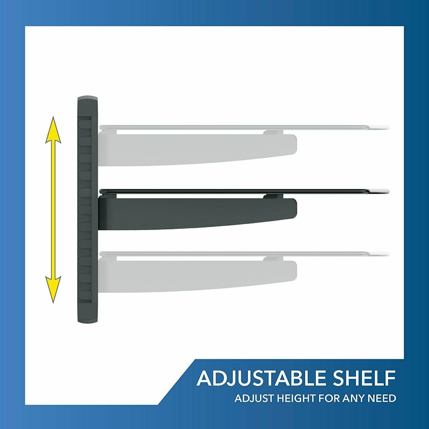 QualGear&reg; Universal Triple Shelf Wall Mount for A/V Components upto 8kgs/17.6lbs(x3), Black (QG-DB-003-BLK)