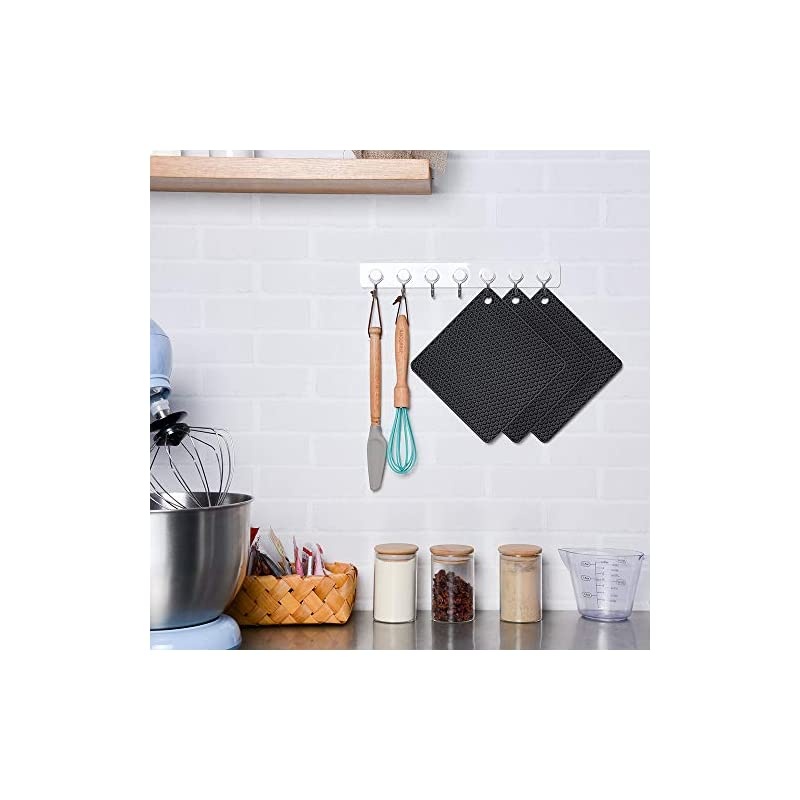 Trivet Mats Hot Potholders - Hot Pads Durable Non Slip Coasters Heat Resistant Mats (Black)