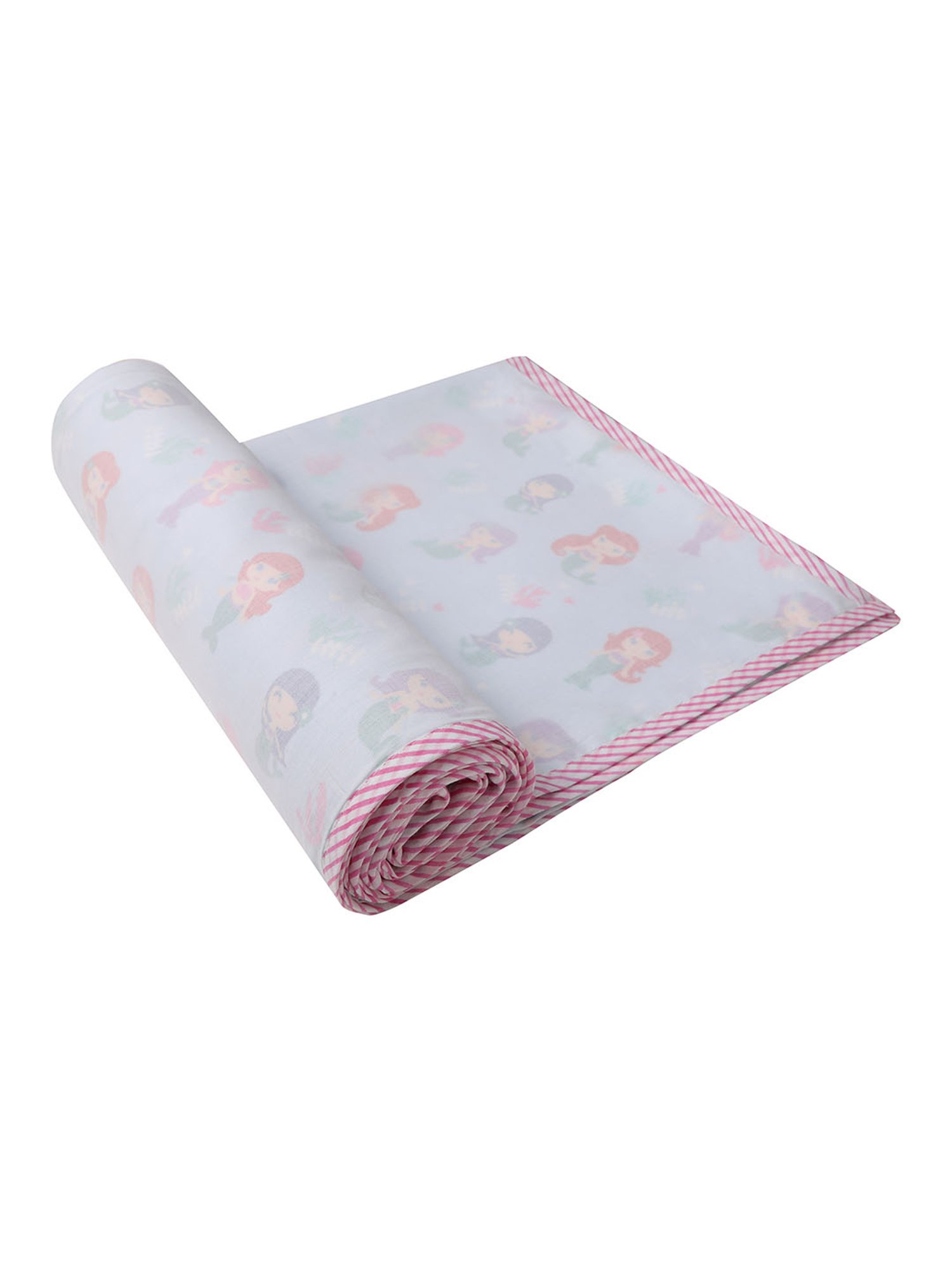 Nigh Nigh Mermaid Blue Cotton 70 TC Infants Dohar - Set of 1