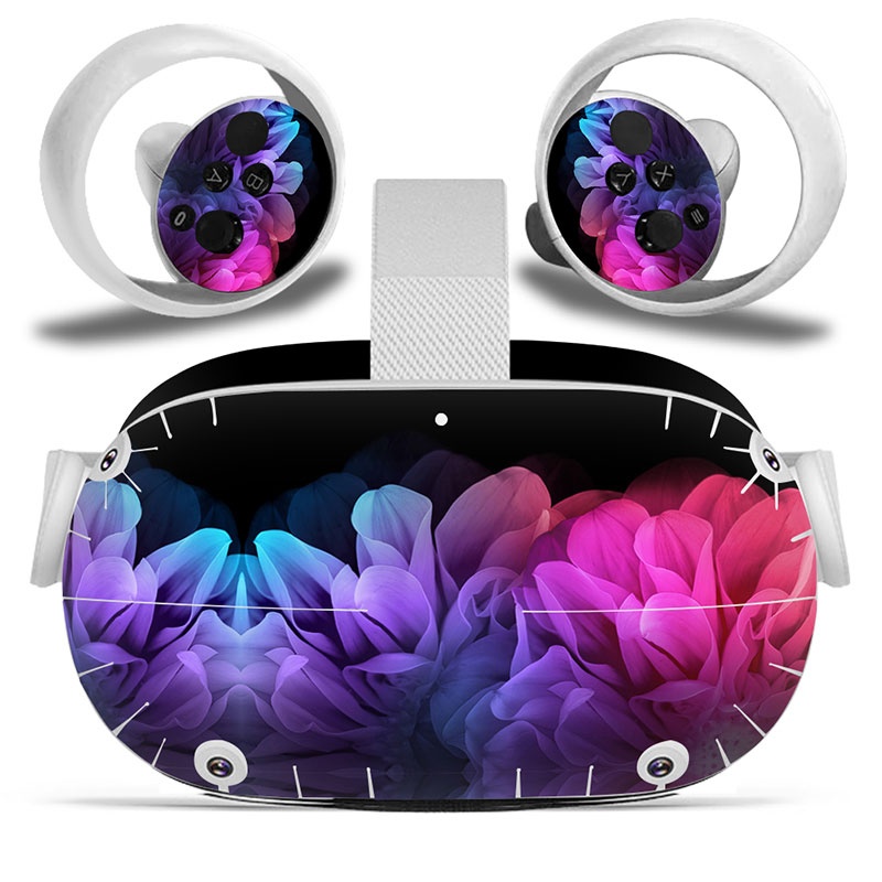 Amify Vinyl Skin Sticker for Oculus Quest 2 VR Headset Controller PVC Decals Cute Cartoon Wrap Cover for Oculus Quest 2 Accessories