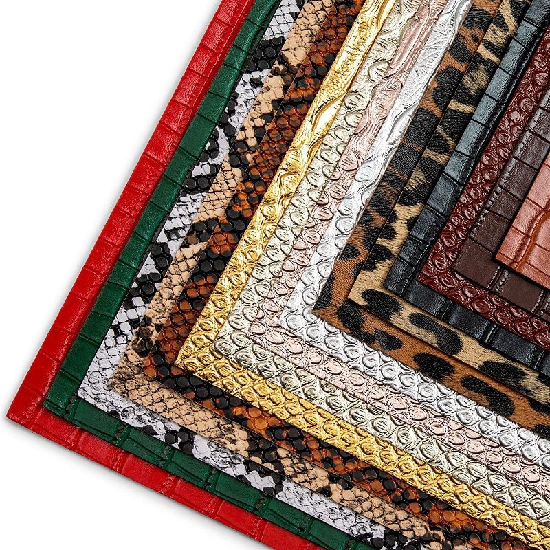 Bright Creations 15 Pack Faux Leather Sheets for Making Earrings, Bows, Jewelry (15 Patterns, 6.3 x 8.3 in)