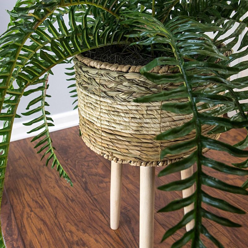 38" x 34" Artificial River Fern Plant in Basket Stand - LCG Florals