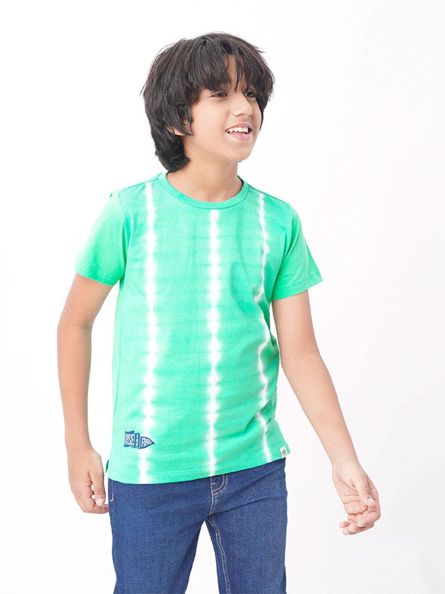 Edheads Boys Green Cotton Ombre T-Shirt