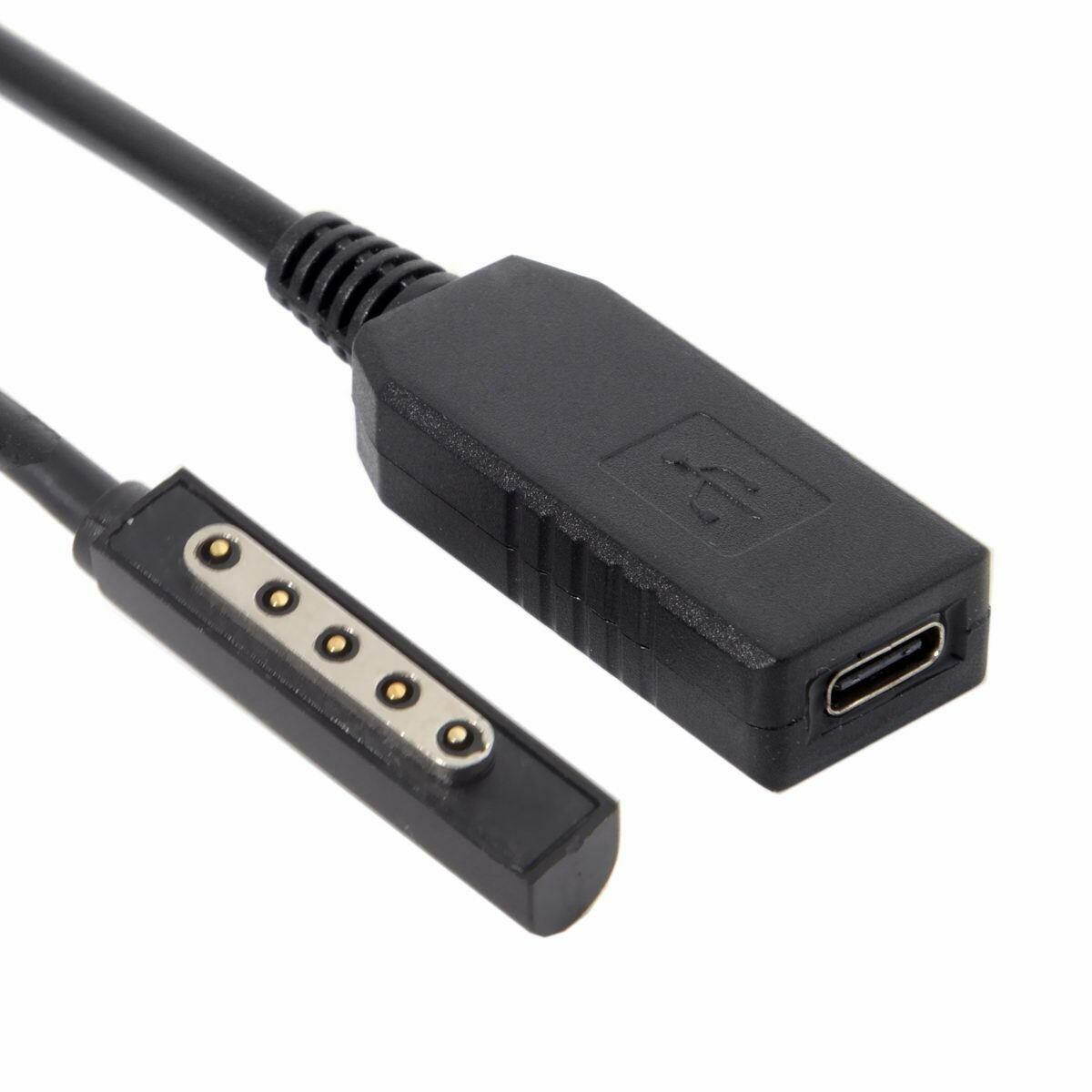 DC 12V USB Type-C USB-C Female to Surface Pro1 Pro2 Charge Cable Adapter 0.3m
