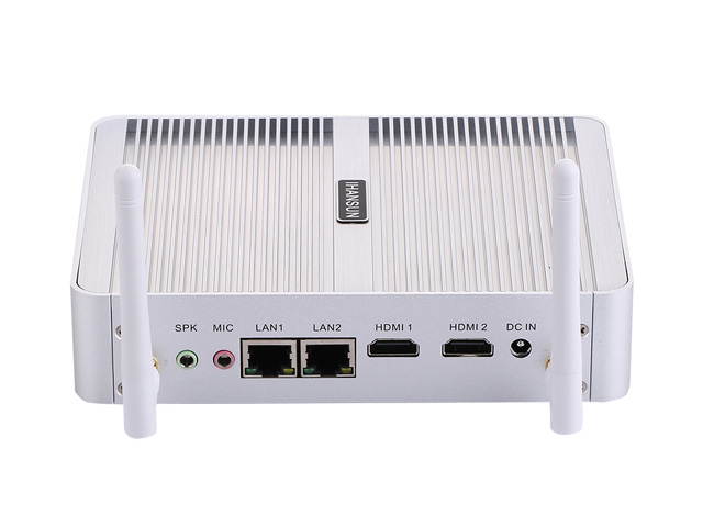 HUNSN Fanless Mini PC, Intel Celeron Quad Core N3150/N3160/J3160, Desktop Computer, HTPC, Kodi Box, BM04, AC WiFi/BT4.0/2HDMI/2LAN/4USB3.0/2USB2.0, (4G RAM/64G SSD)