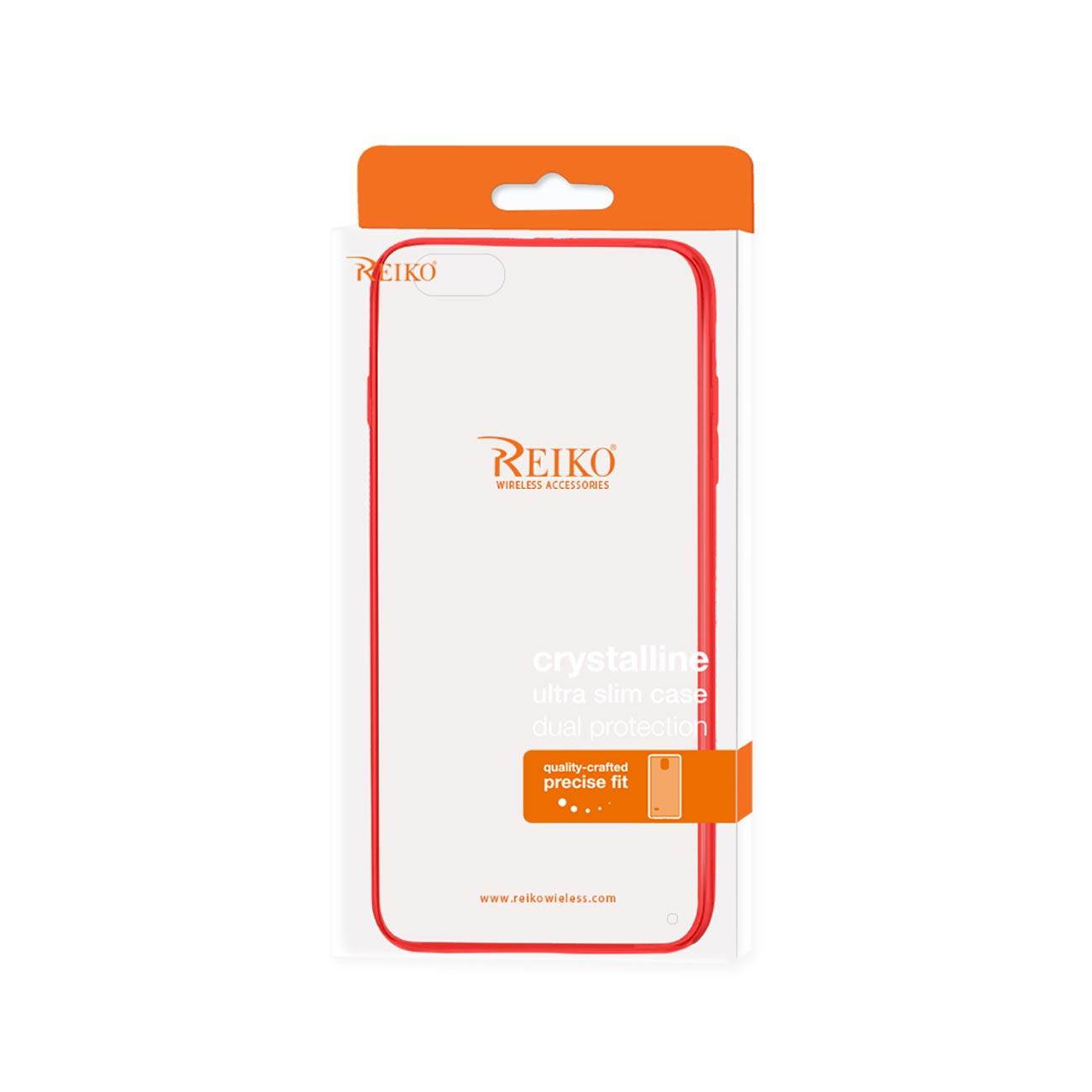 REIKO IPHONE 6 PLUS CLEAR BACK FRAME BUMPER CASE IN RED