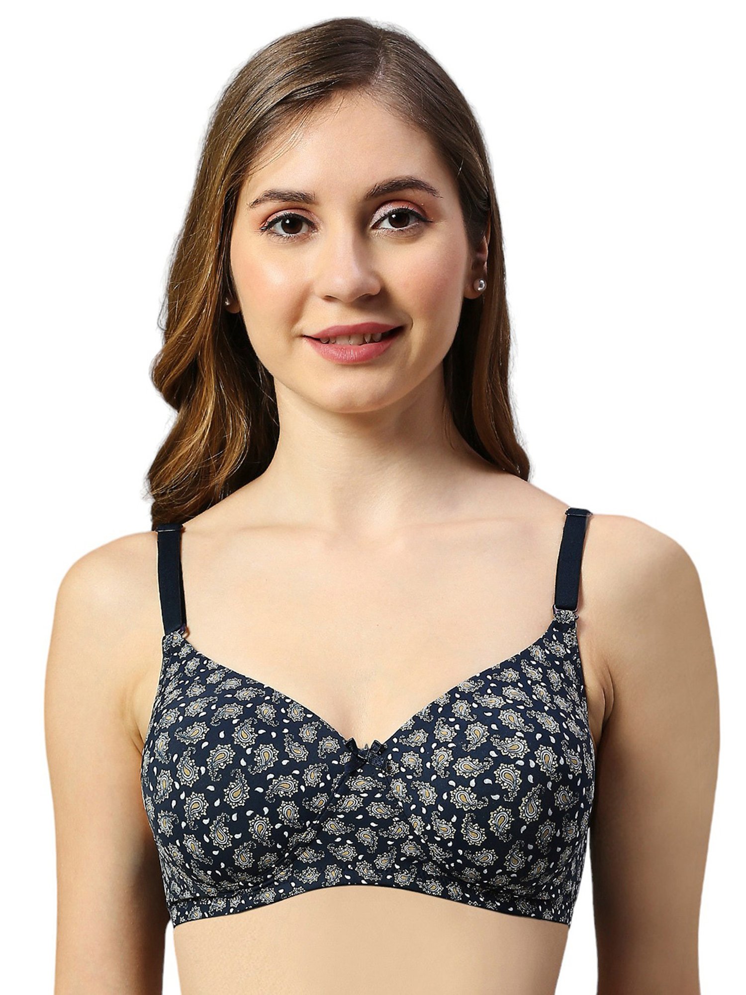 Smarty Pants Blue Printed Full Coverage T-Shirt Bra