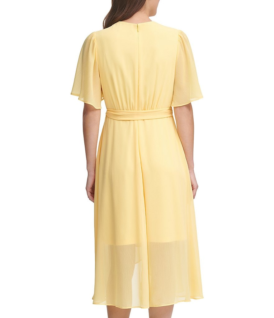 Vince Camuto Halter Bow Neck Sleeveless Midi Dress with Side Seam Pockets