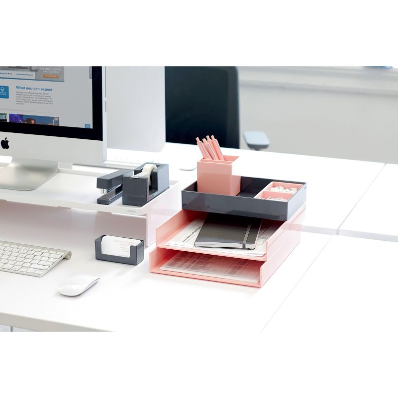 Poppin, Blush, Letter Trays, Set of 2 (104440) 