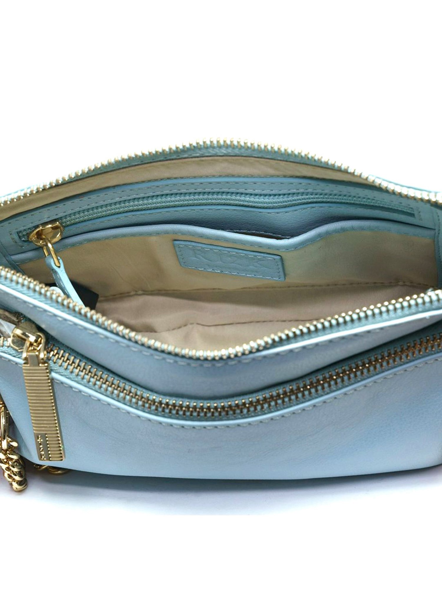 RI2K London Light Blue Leather Small Cross Body Bag