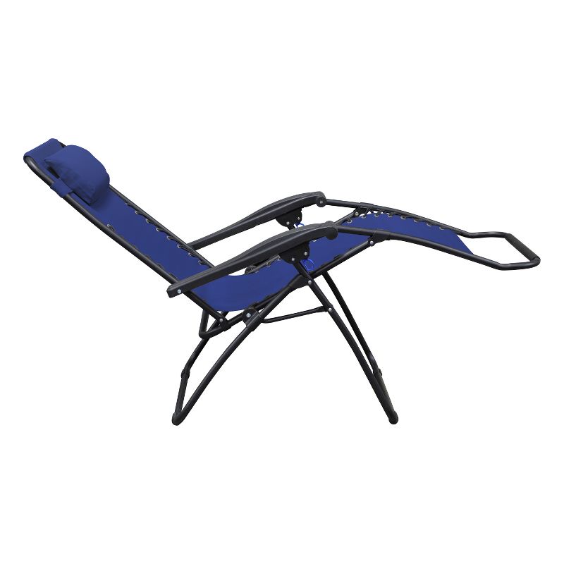 Copa Backpack Single Position Folding Aluminum Beach or Poolside Lounge Chair with Backpack Straps, Dark Blue
