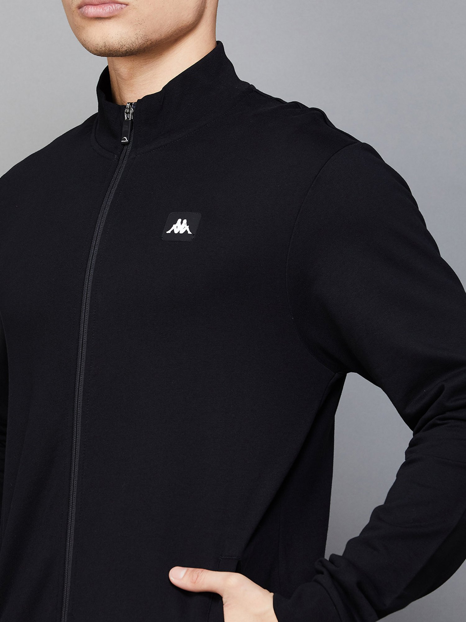 KAPPA Black Regular Fit High Neck Sweatshirt