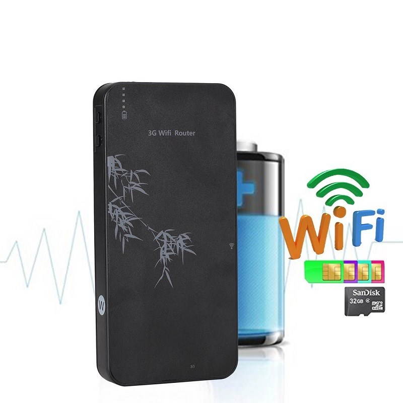 KuWfi V9 Pocket smart Mobile Power Bank 3G Wireless WIFI Router With SIM Card Slot &RJ45