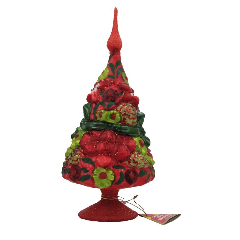 Morawski 10.0" Christmas Floral Table Topper Tabletop Decoration Poinsettia  -  Decorative Figurines