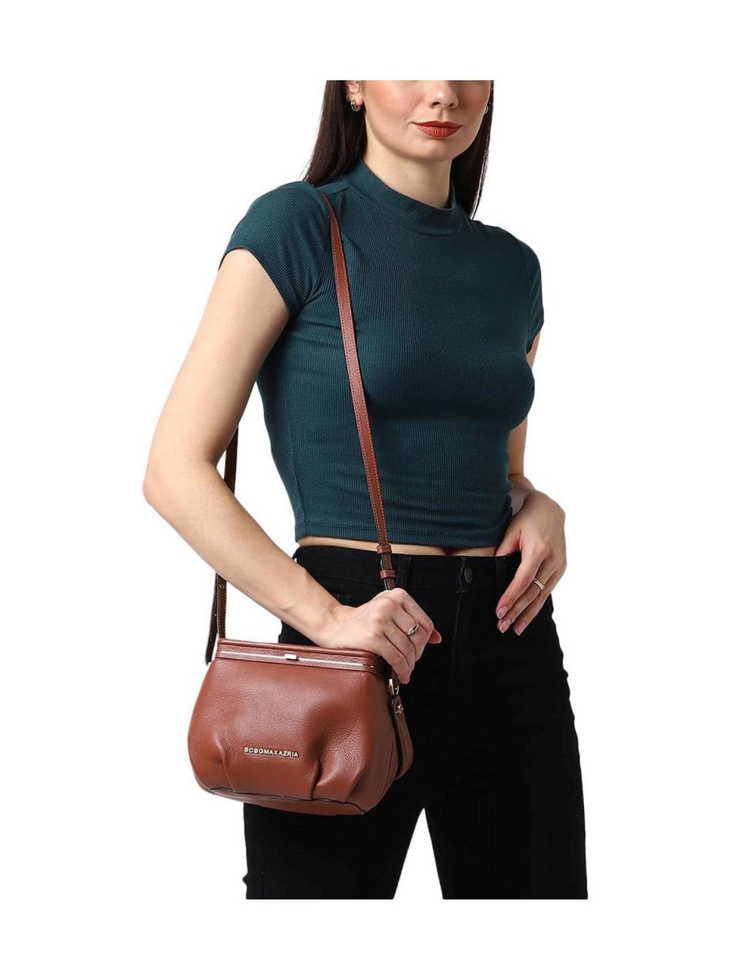 BCBGMAXAZRIA Amber Brown Medium Shoulder Bag
