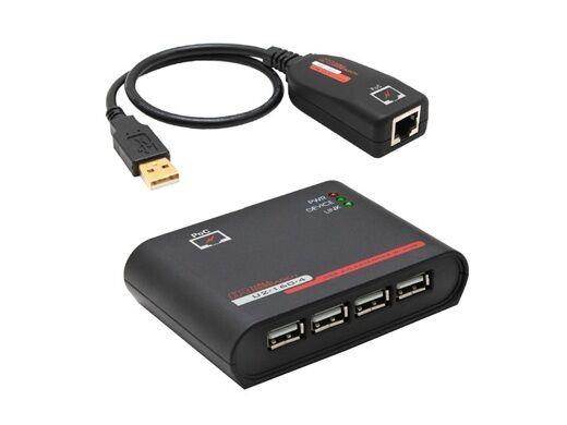 Hall Research U2-160-4 USB 2.0 on Cat6 Extender Kit with Hub