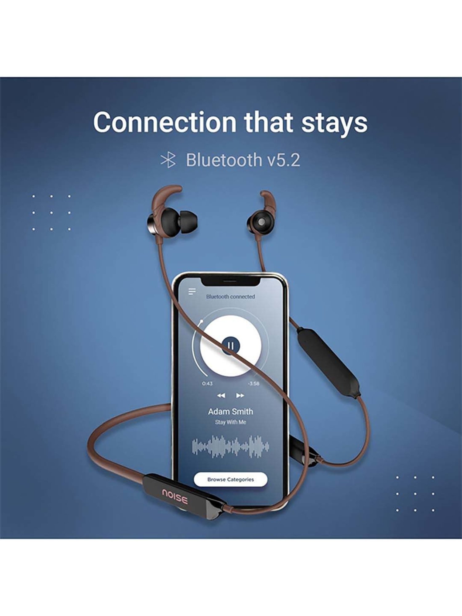 Noise Tune Active Pro Bluetooth V5.2 Bluetooth Headset (Burgundy Red)