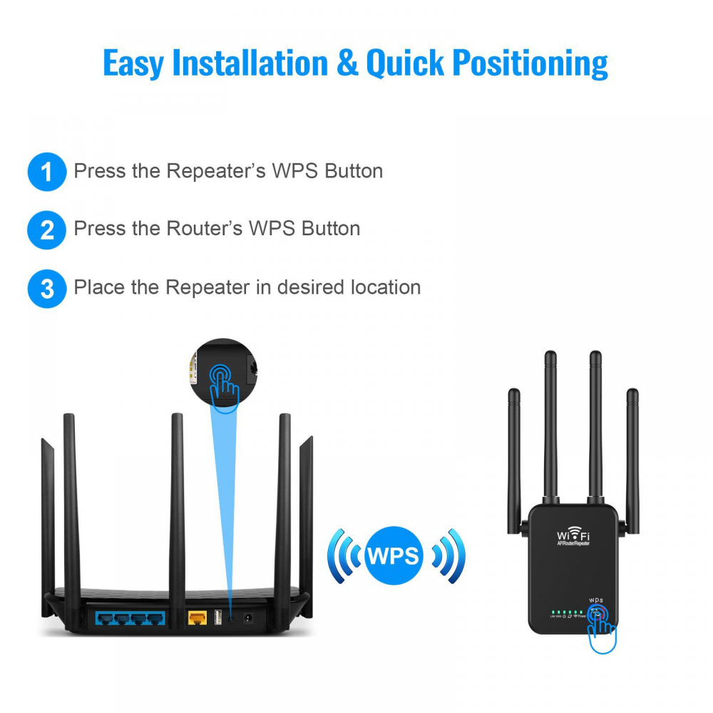 V-BEST Wifi Repeater Wireless Router Signal Amplifier 300m Network Expansion Booster