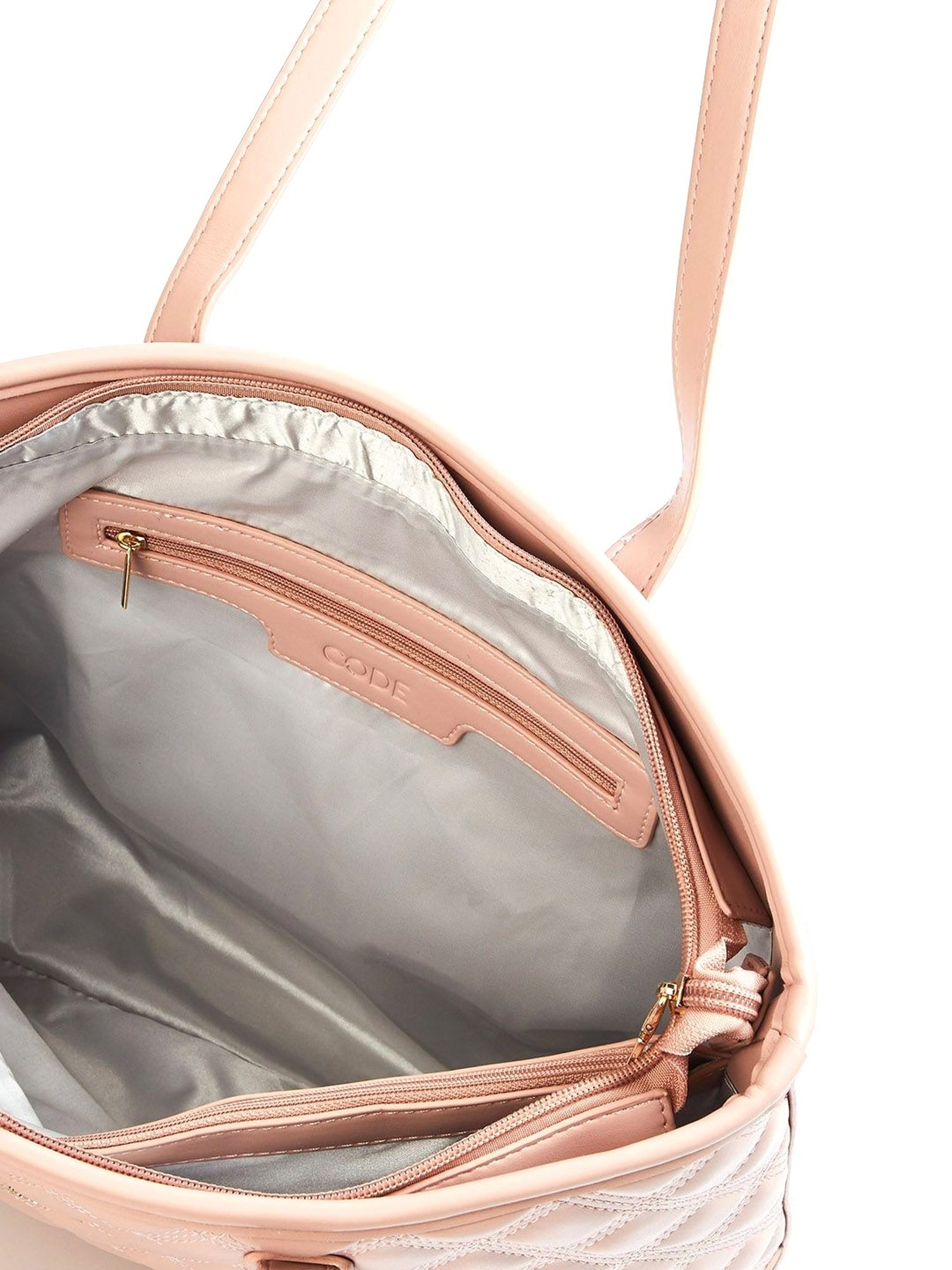 Code by Lifestyle Nude Quilted Shoulder Bag