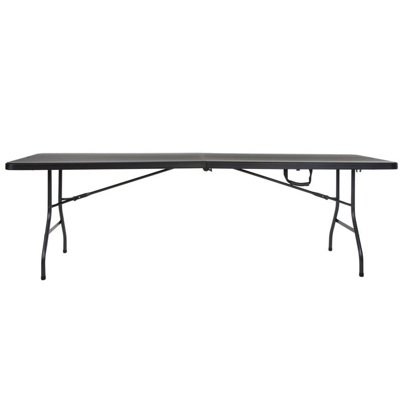 8' Fold-in-Half Blow Molded Folding Table Black - Room & Joy
