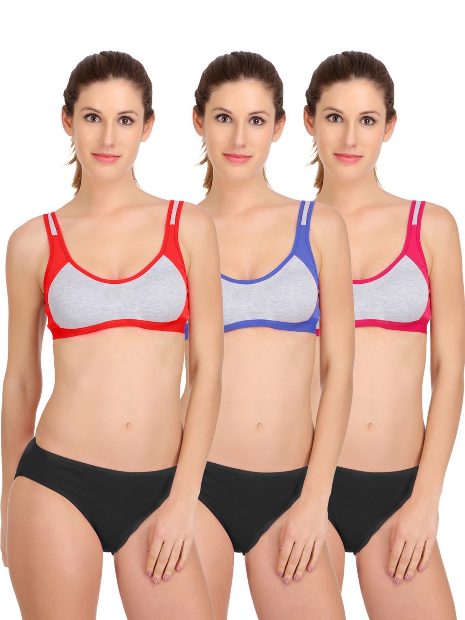 mod & shy Black Self Pattern Lingerie Set