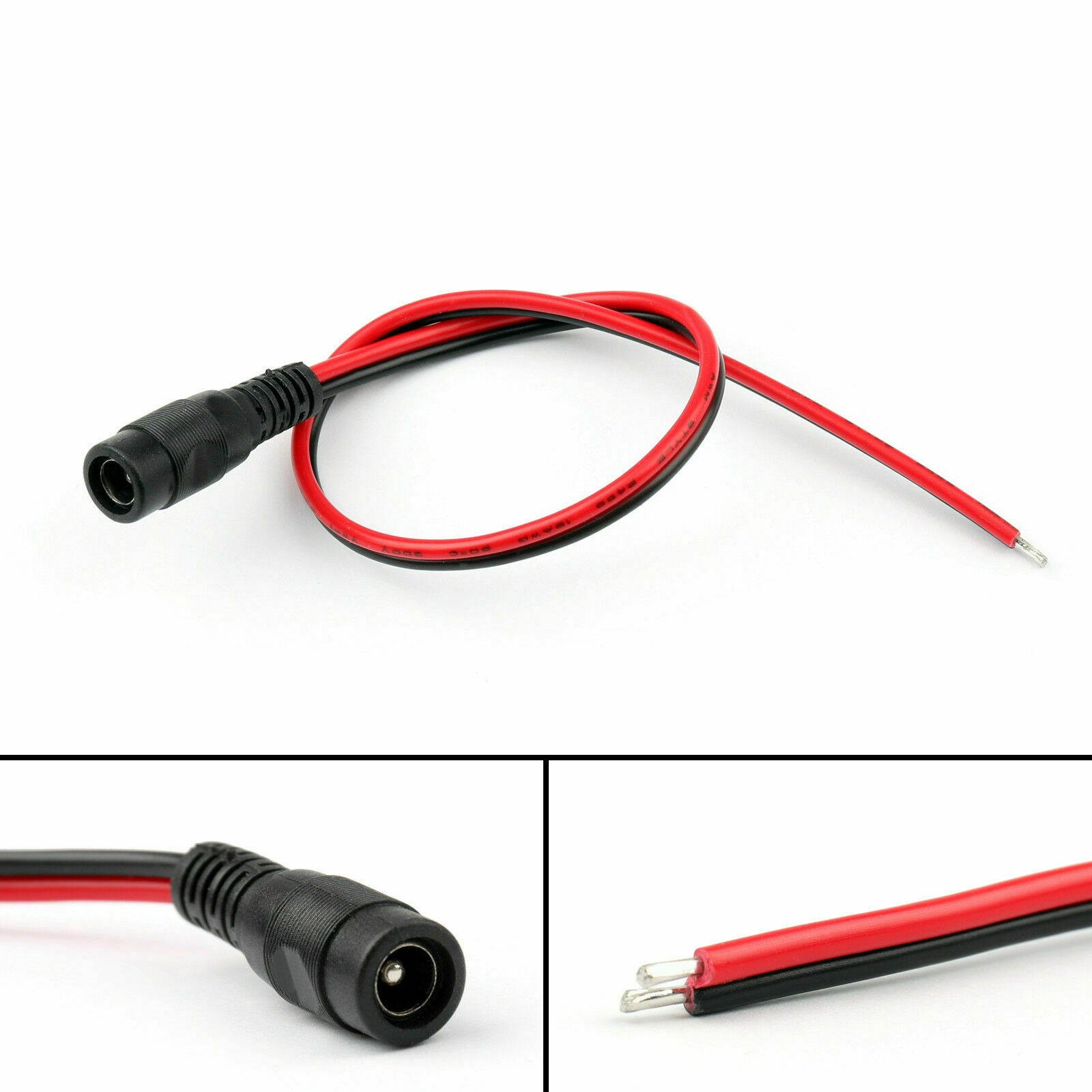 DC Power 5.5x2.1mm Male Female Plug Pigtail Cable Tinned For Laptop Adapter US