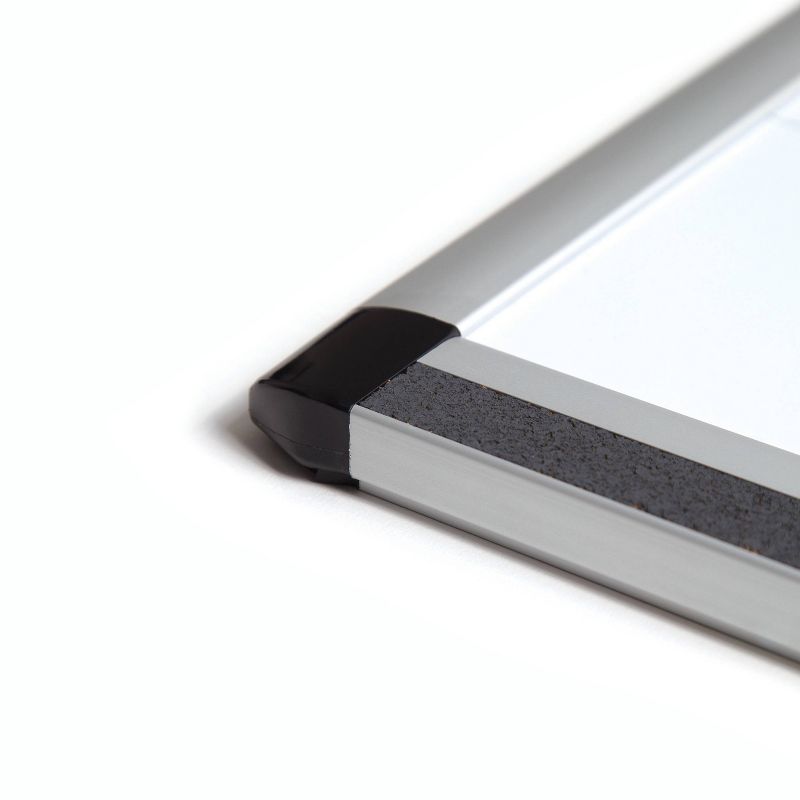 U Brands 36"x24" PINIT Magnetic Dry Erase Calendar Board Silver Aluminum Frame