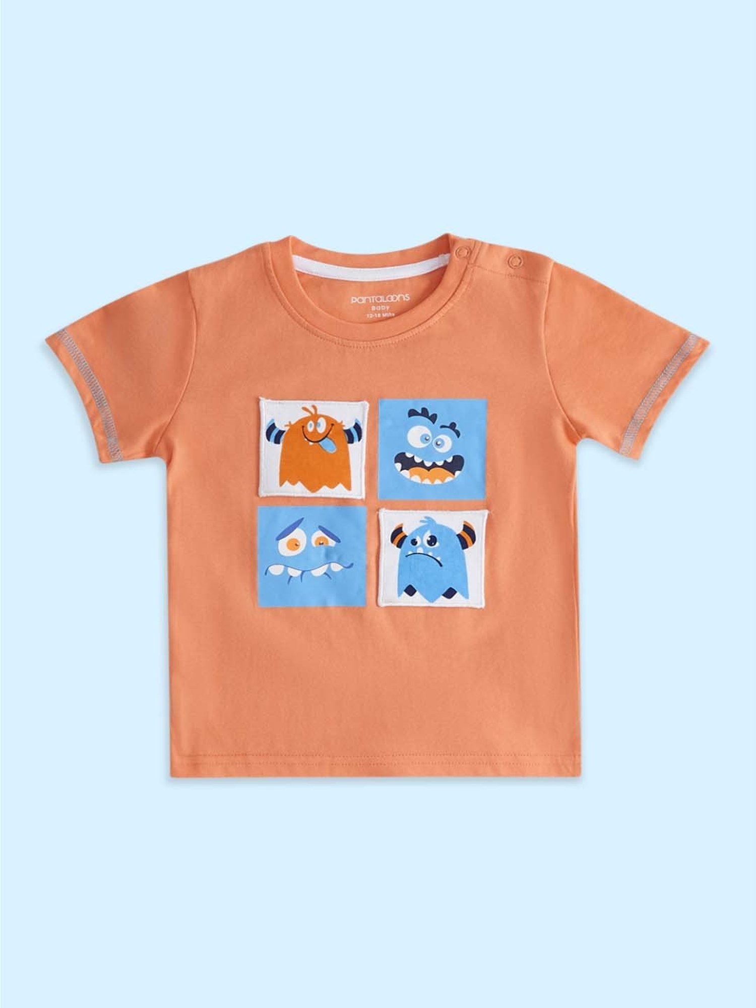 Pantaloons Baby Kids Orange Cotton Printed T-Shirt