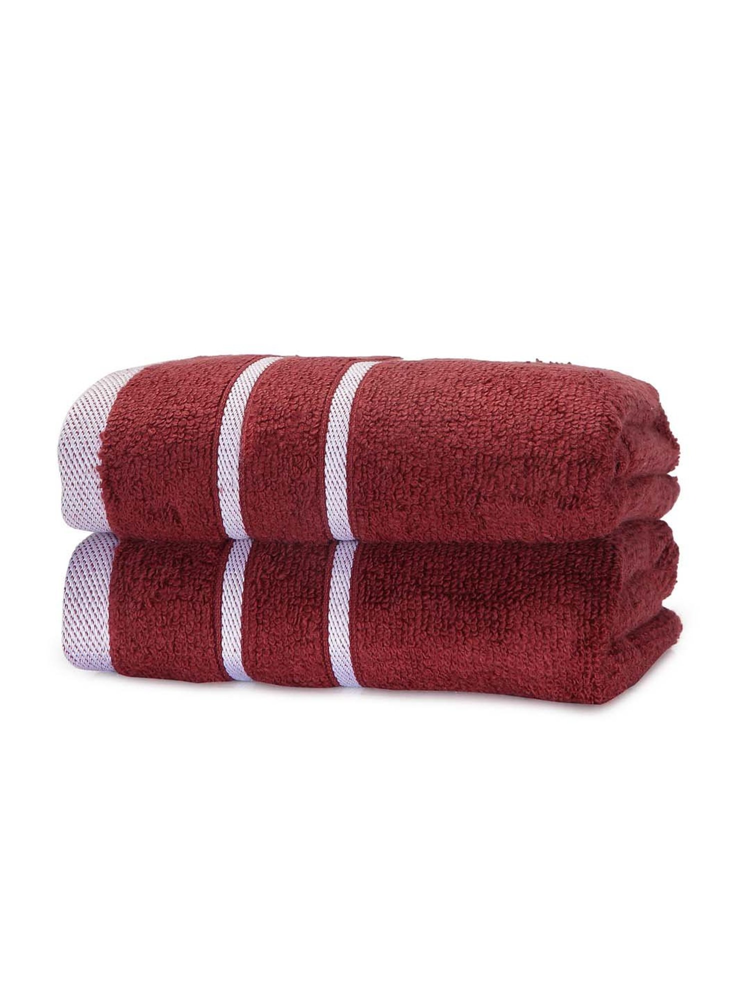 Mark Home 100% Cotton 500 GSM Zero Twist Simply Soft Maroon Hand Towels - Set of 2