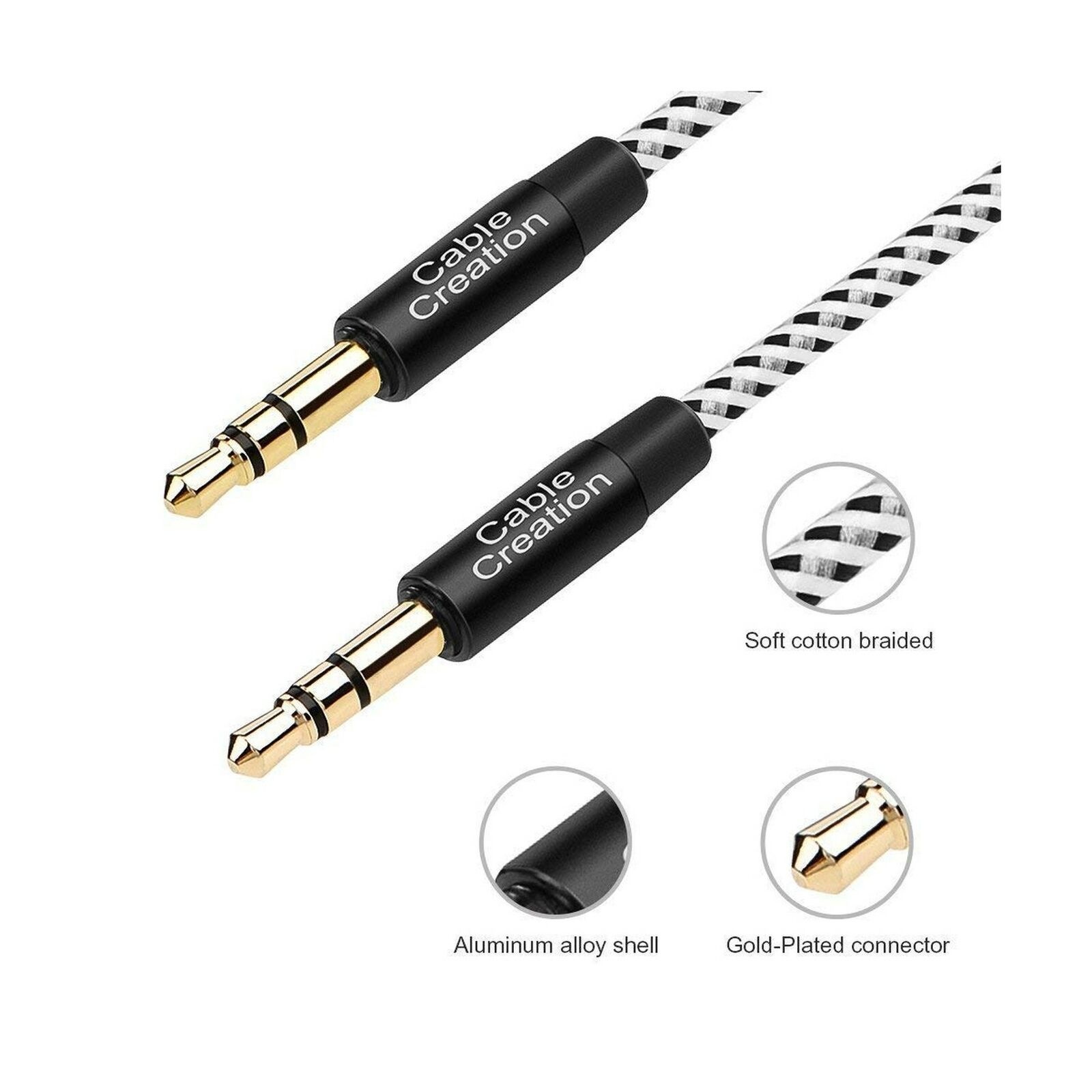 CableCreation Aux Cable for Car, 3.5mm Male to Male Stereo Aux Cord [Hi-Fi So...
