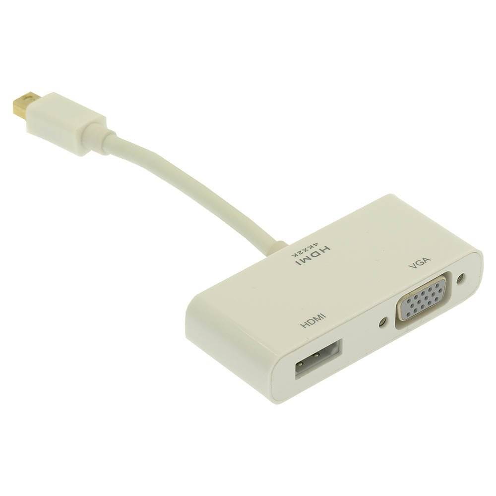 Fuji Labs Mini DisplayPort (Thunderbolt) Male to VGA+HDMI Female Adapter