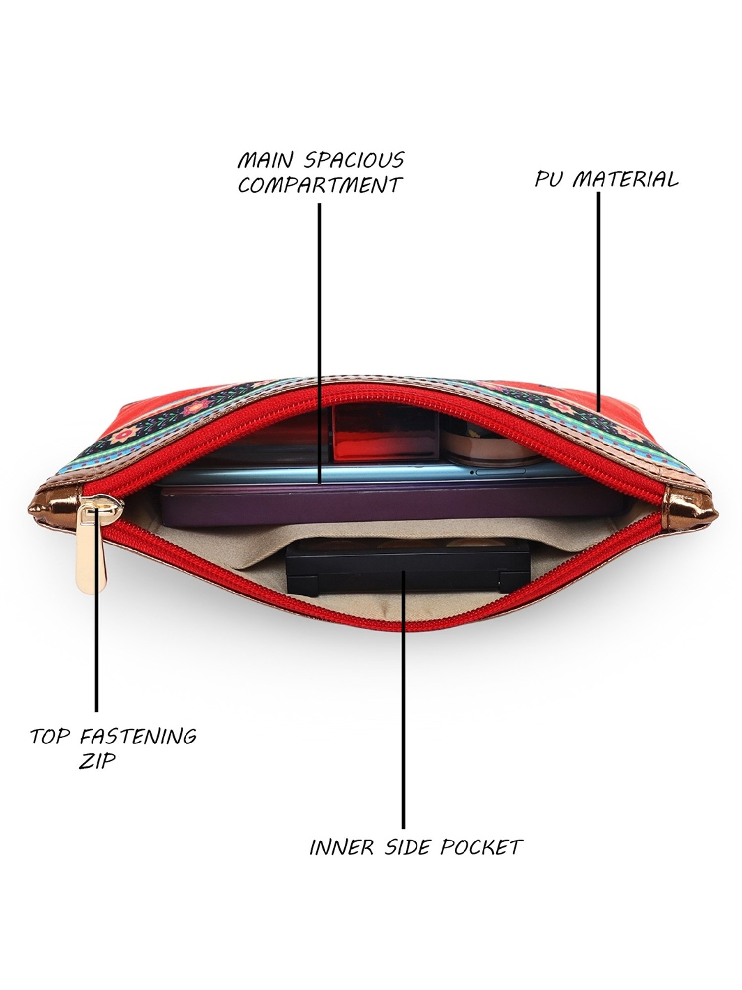 Sabhyata Elephant Multicolor Printed Small Pouch for Women