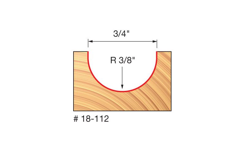 Freud 18-112 3/4 in. Round Nose Router Bit