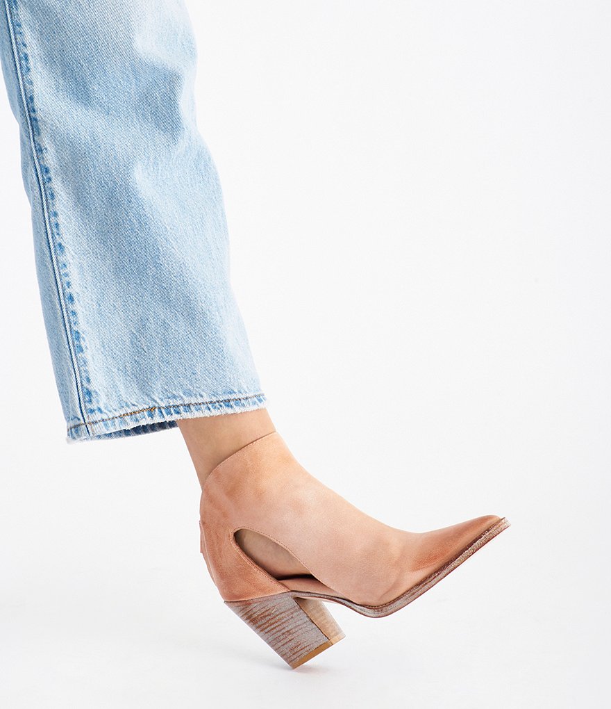 Free People Wilder Leather Side Cutout Booties