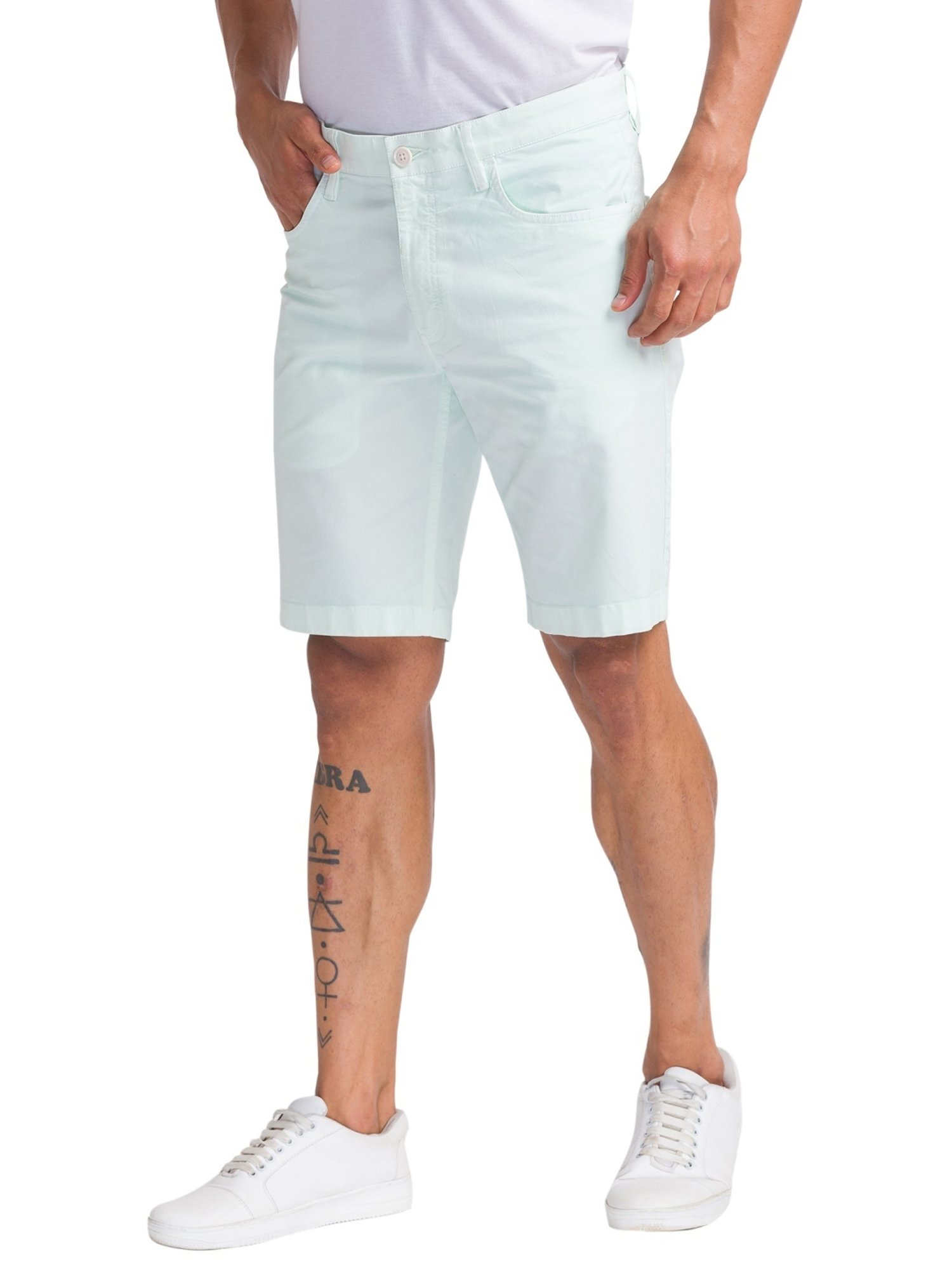 Parx Green Regular Fit Shorts