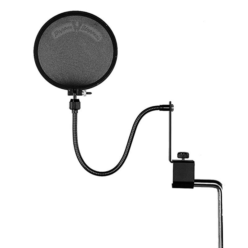 PS6 Popper Stopper Pop Filter with Metal Gooseneck and Heavy Duty Microphone Stand Clamp