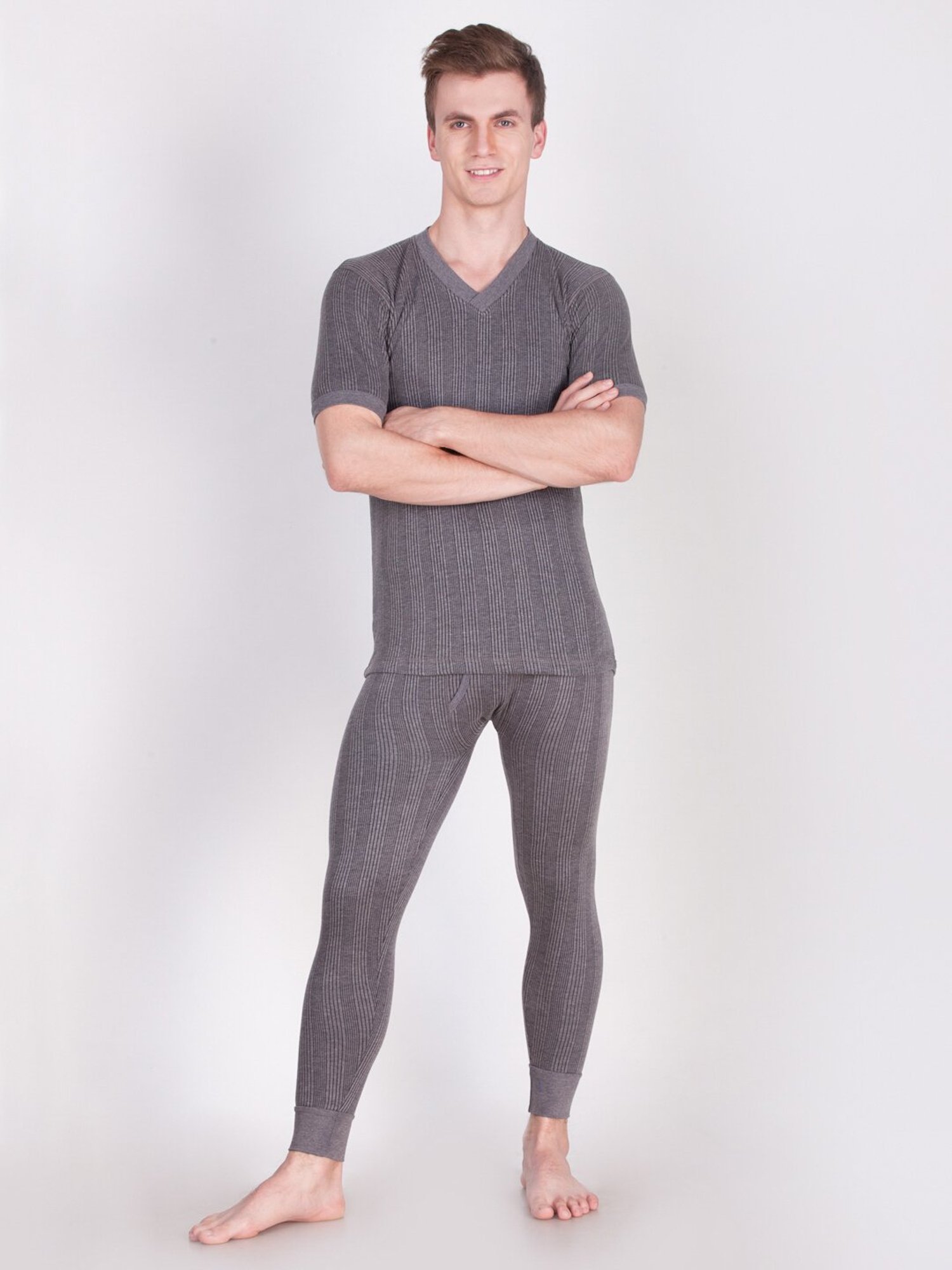 Dollar Smoke Grey Striped Thermal Bottom