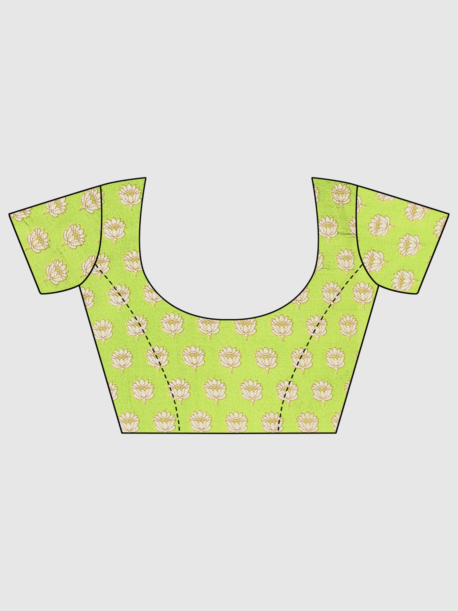 KSUT White & Green Woven Saree With Unstitched Blouse