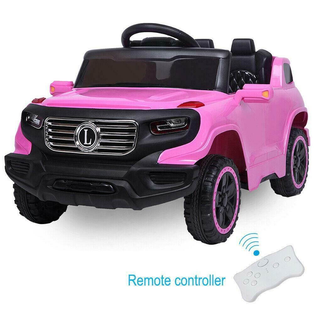 Kids Ride on Car Toys 3 Speed Rechargeable Battery Music Light w/ Remote Pink US
