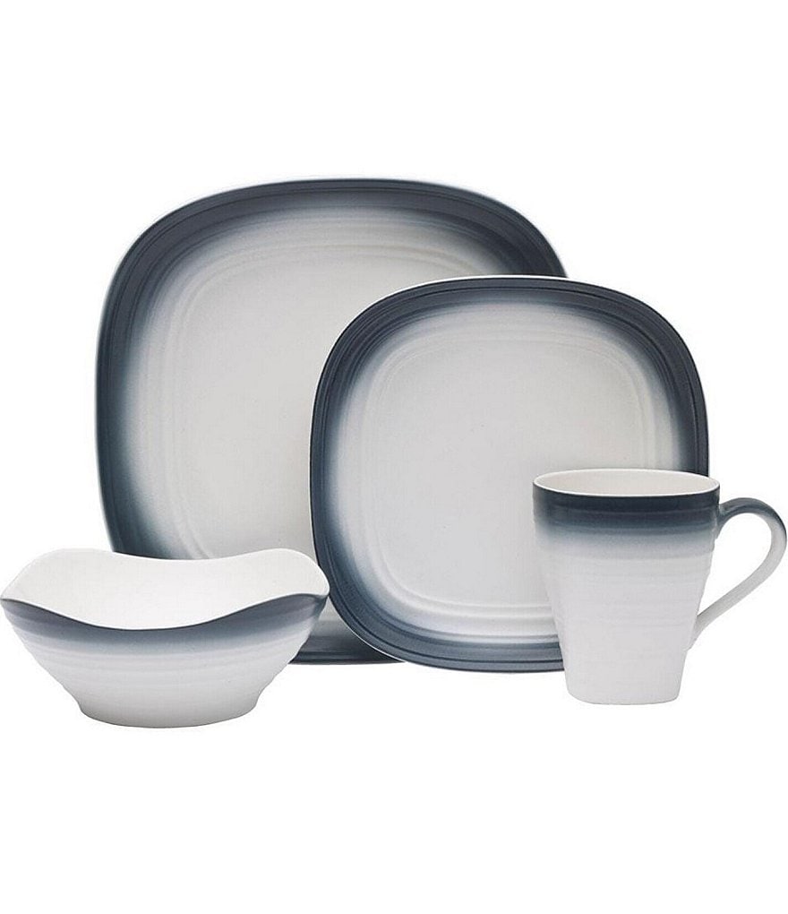 Mikasa Swirl Ombre Blue Square 4-Piece Place Setting