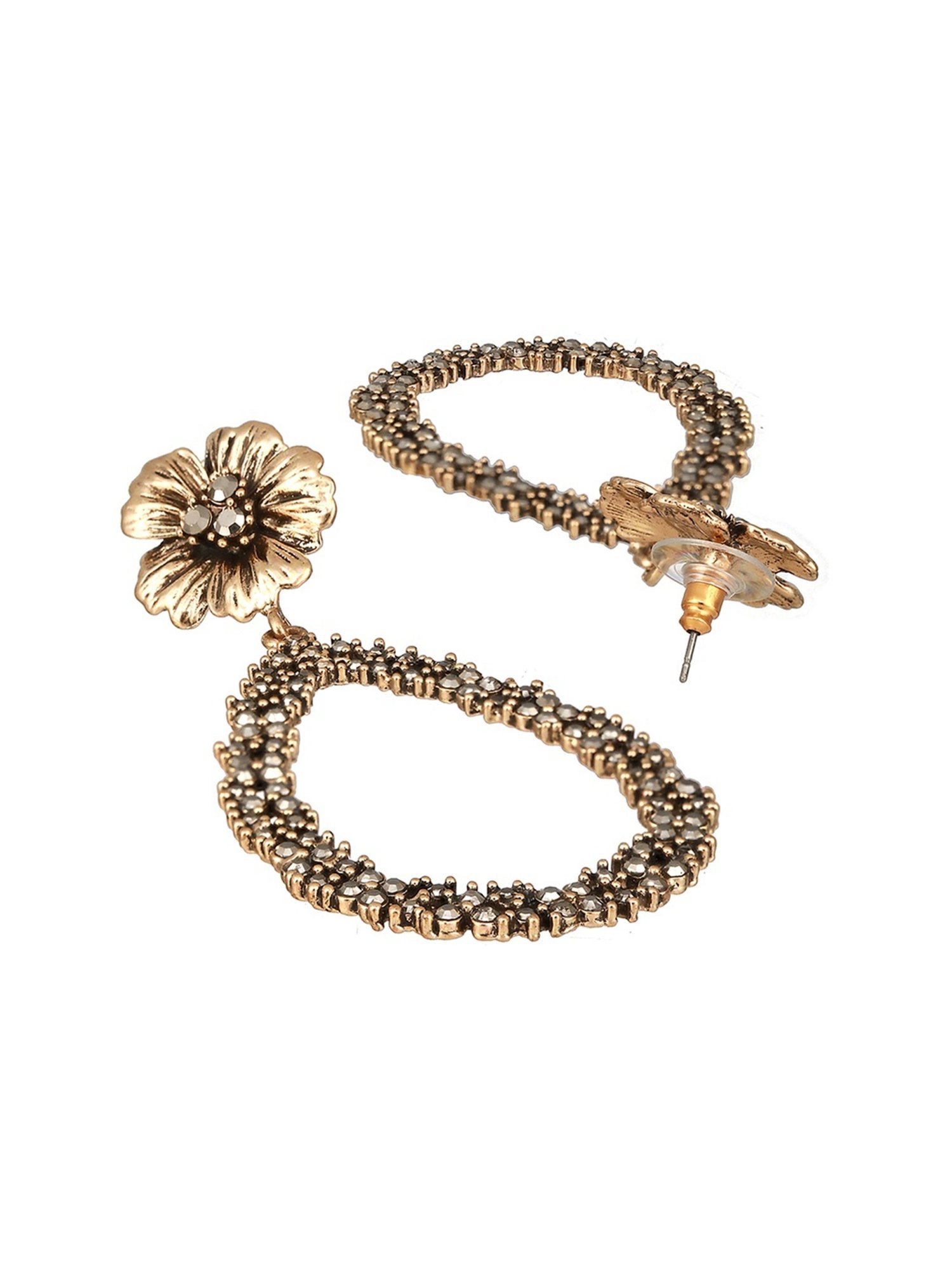 Aatmana Gold-Toned TearDangler Shaped Dangler Earrings