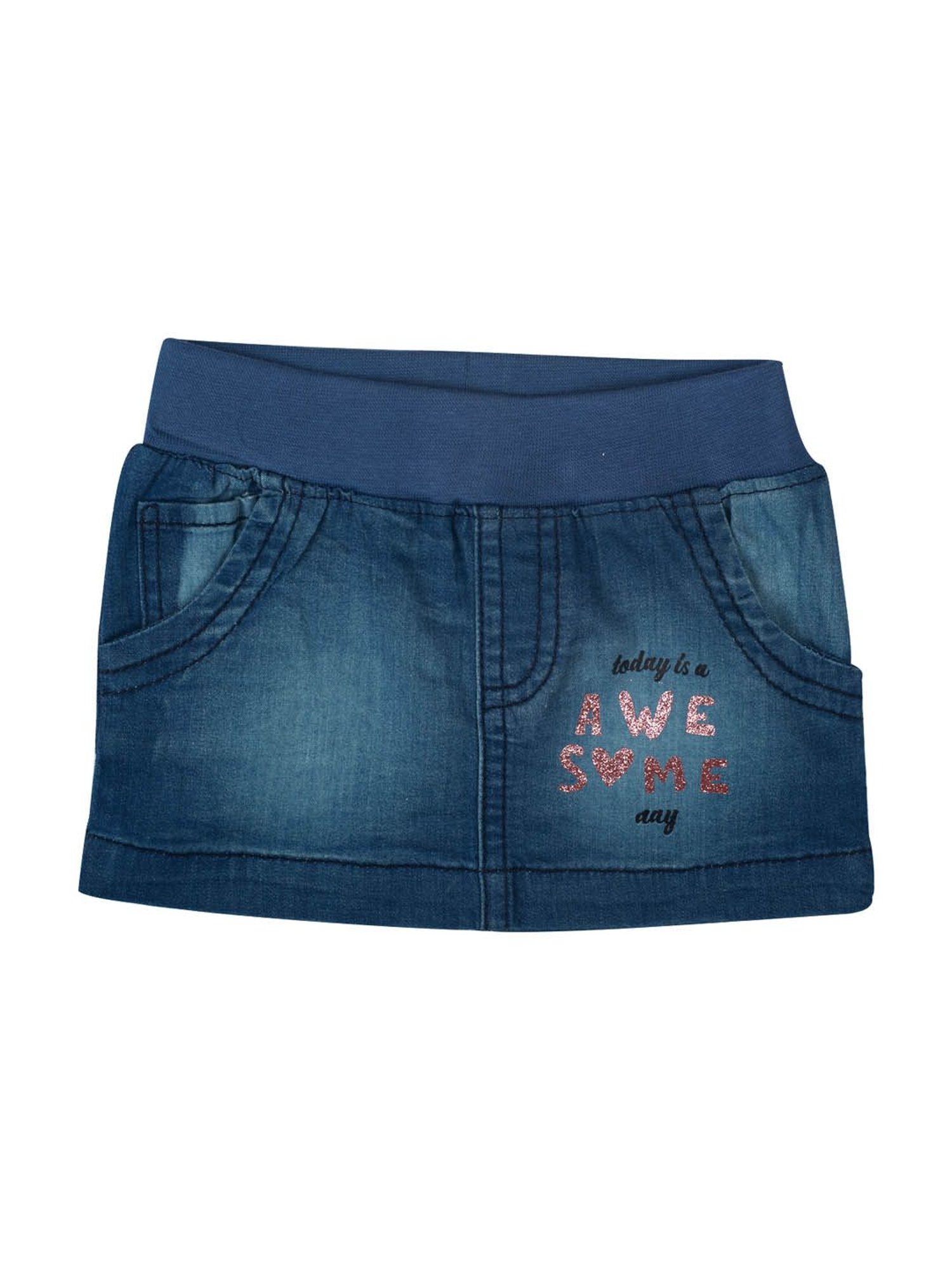 MINIKLUB Kids Blue Cotton Embellished Skirt